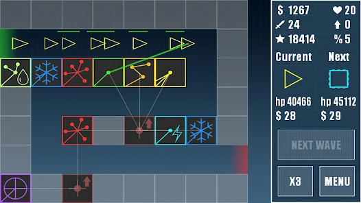 Laser Tower Defense benzersiz özellikler - kule kombinasyonları ve yükseltmeler